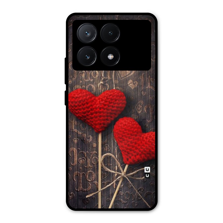 Thread Art Wooden Print Metal Back Case for Poco X6 Pro