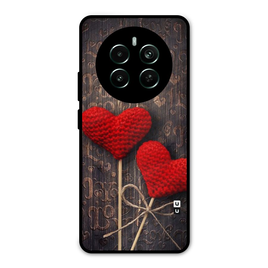 Thread Art Wooden Print Metal Back Case for Realme 12 Plus