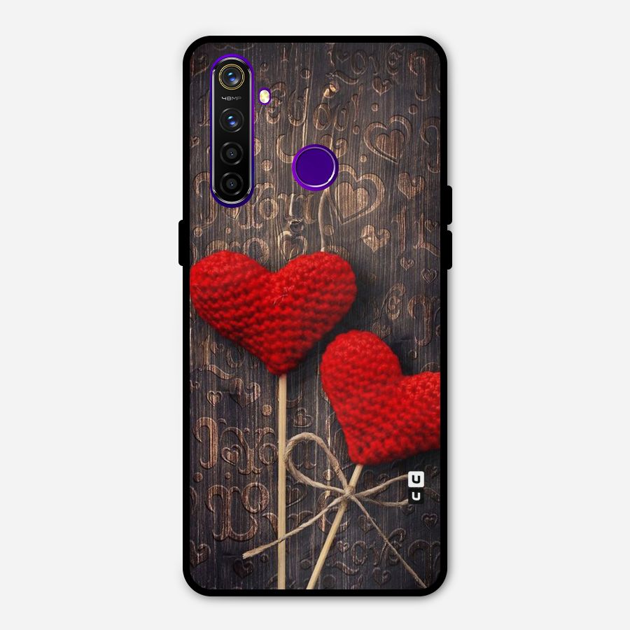 Thread Art Wooden Print Metal Back Case for Realme 5 Pro