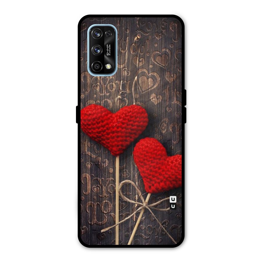Thread Art Wooden Print Metal Back Case for Realme 7 Pro