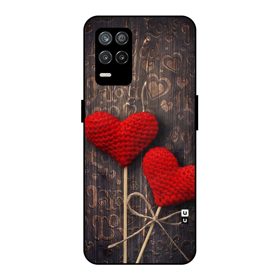 Thread Art Wooden Print Metal Back Case for Realme 8s 5G
