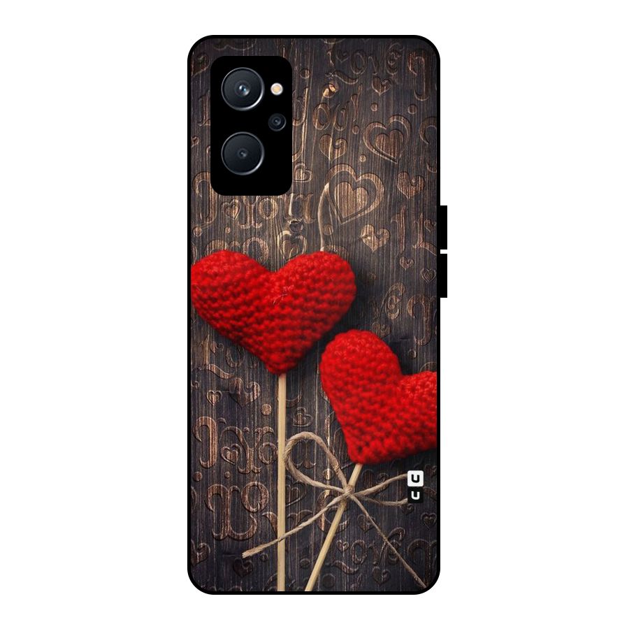 Thread Art Wooden Print Metal Back Case for Realme 9i 5G