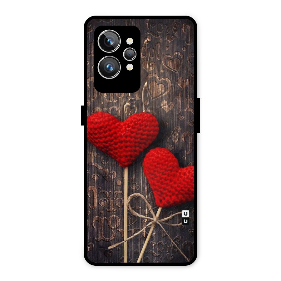 Thread Art Wooden Print Metal Back Case for Realme GT2 Pro