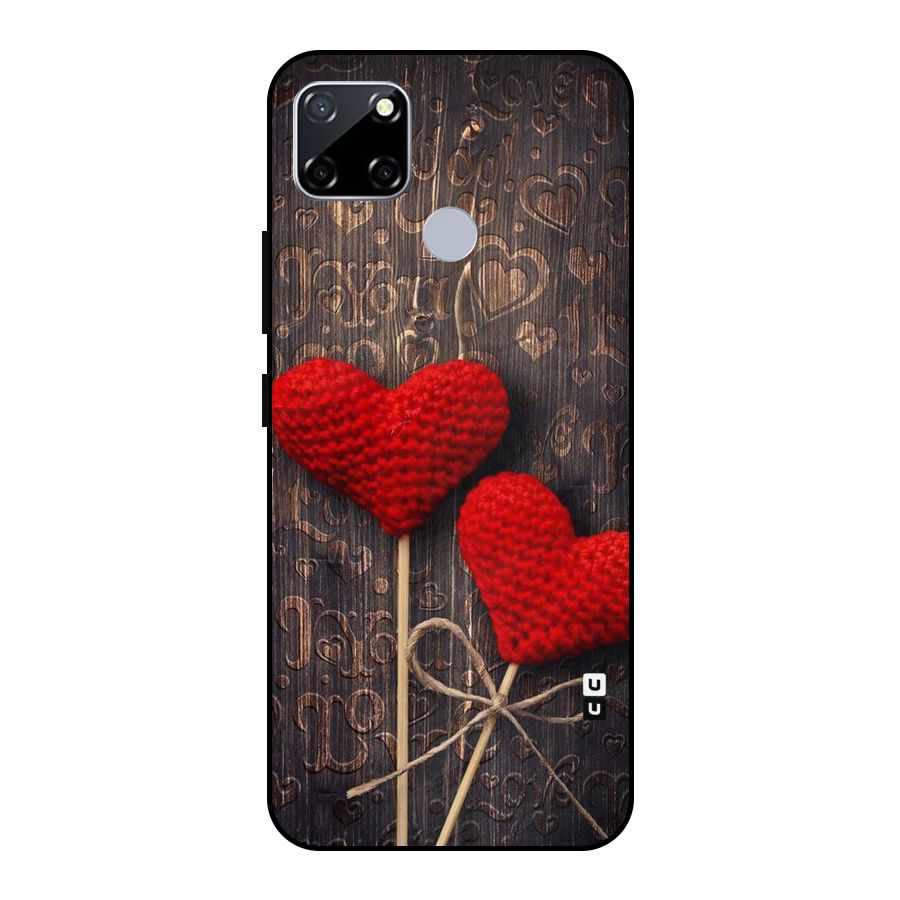 Thread Art Wooden Print Metal Back Case for Realme Narzo 20