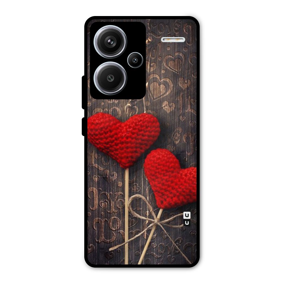 Thread Art Wooden Print Metal Back Case for Redmi Note 13 Pro Plus
