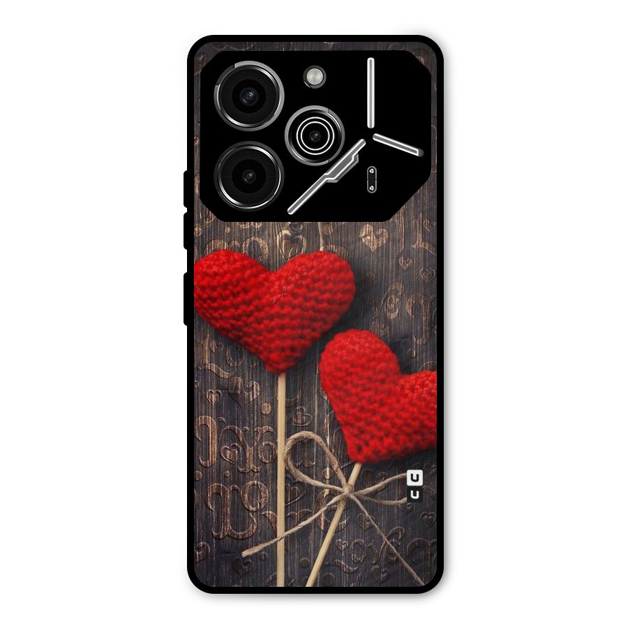Thread Art Wooden Print Metal Back Case for Tecno Pova 6 Pro