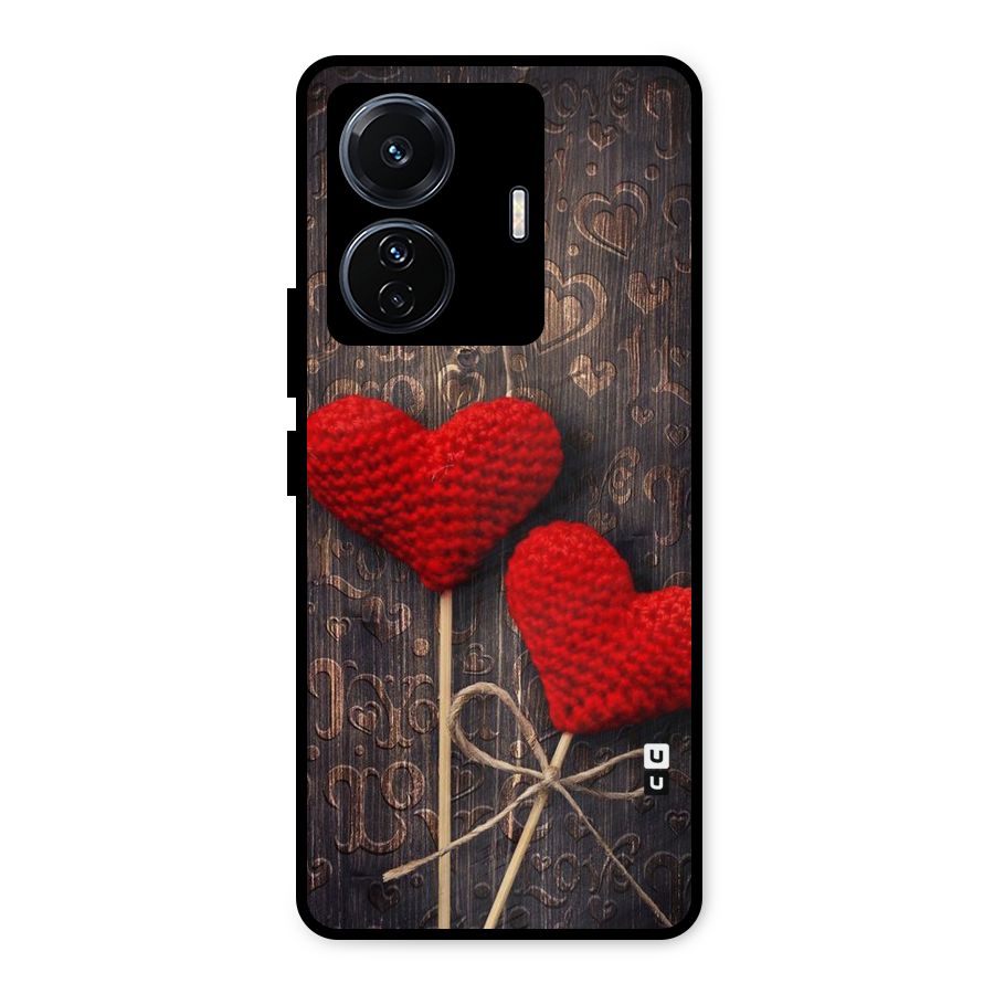 Thread Art Wooden Print Metal Back Case for Vivo T1 Pro