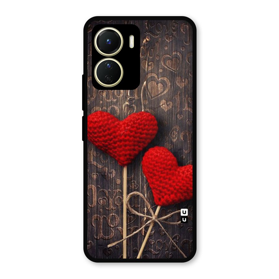 Thread Art Wooden Print Metal Back Case for Vivo T2x