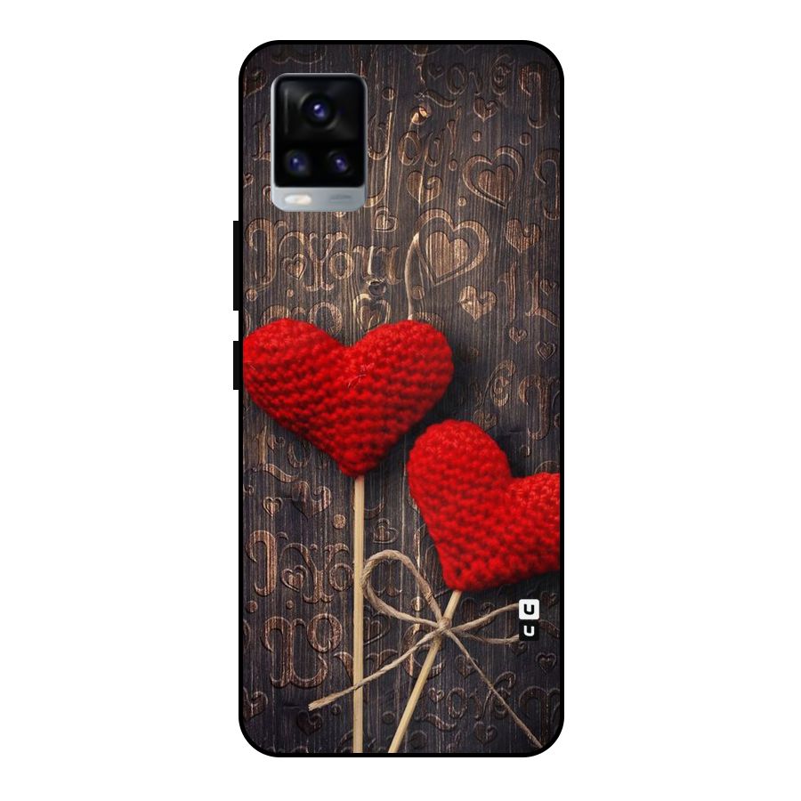 Thread Art Wooden Print Metal Back Case for Vivo V20 2021