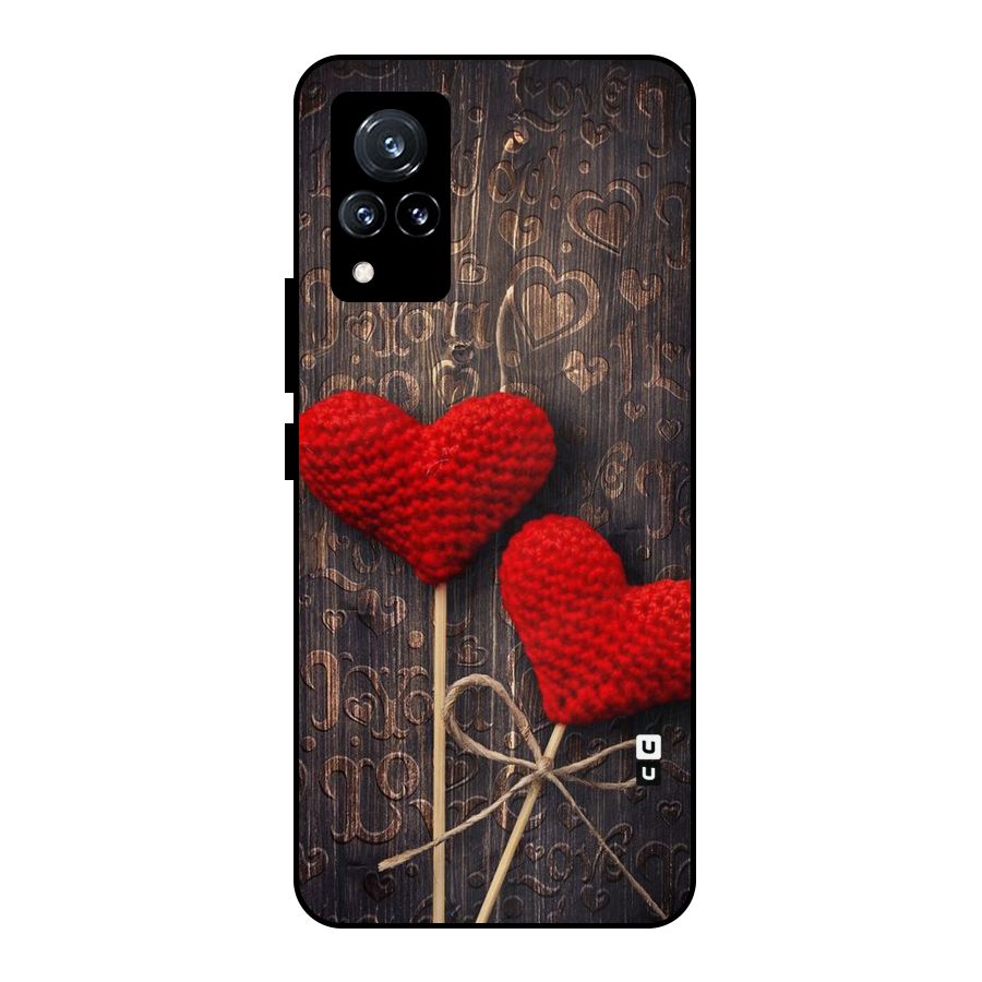 Thread Art Wooden Print Metal Back Case for Vivo V21 5G