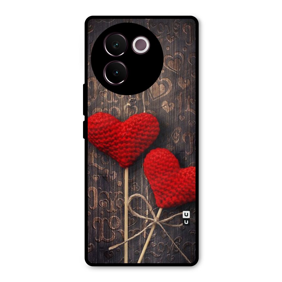 Thread Art Wooden Print Metal Back Case for Vivo V30e