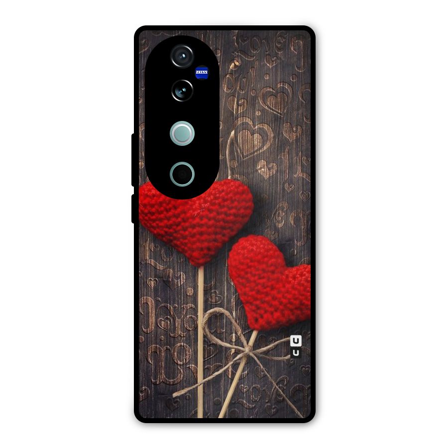 Thread Art Wooden Print Metal Back Case for Vivo V40