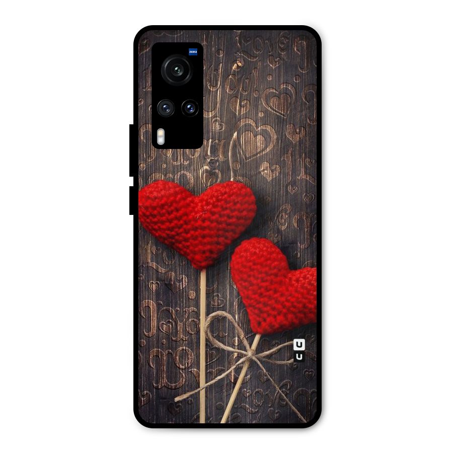 Thread Art Wooden Print Metal Back Case for Vivo X60