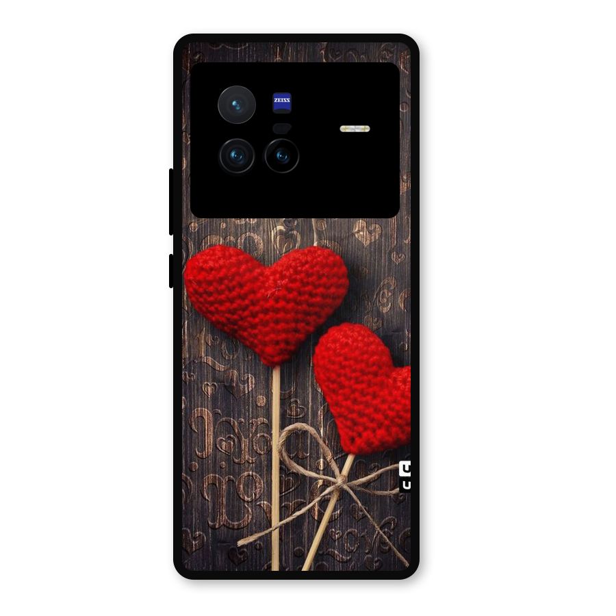 Thread Art Wooden Print Metal Back Case for Vivo X80