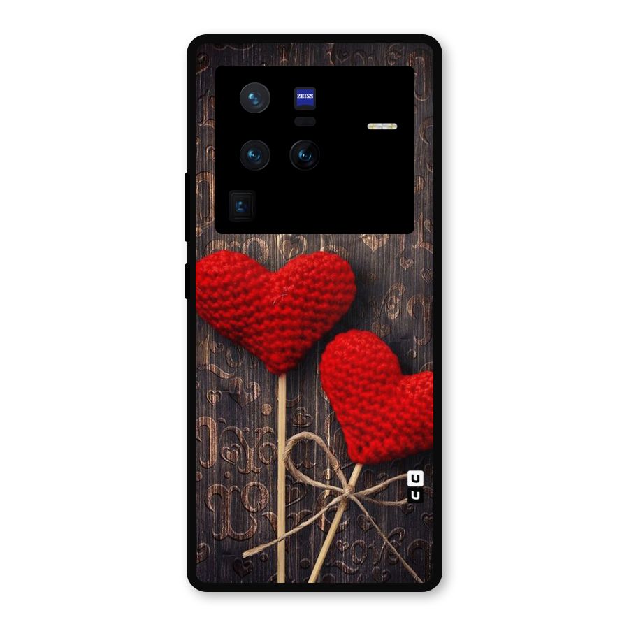 Thread Art Wooden Print Metal Back Case for Vivo X80 Pro