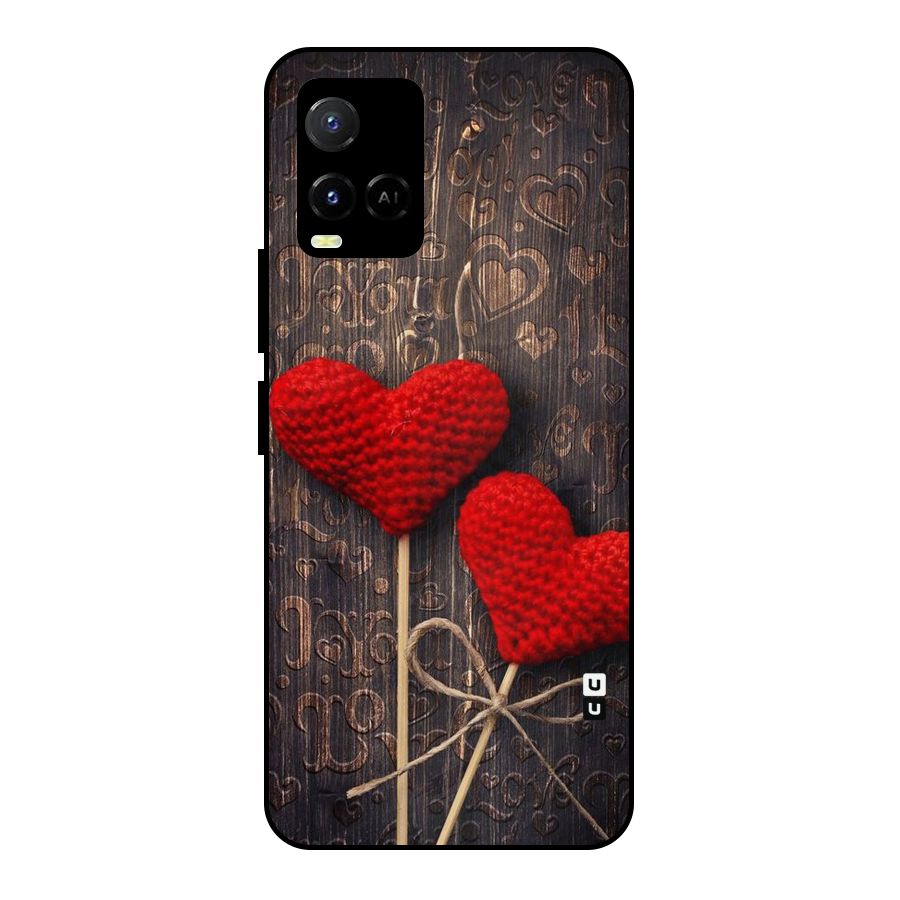 Thread Art Wooden Print Metal Back Case for Vivo Y21T