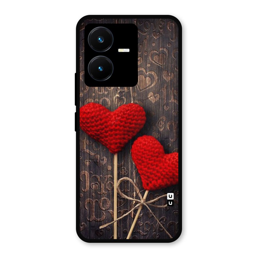Thread Art Wooden Print Metal Back Case for Vivo Y22