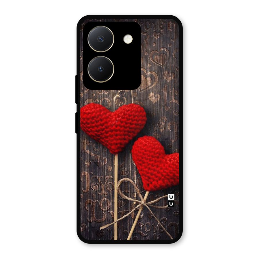 Thread Art Wooden Print Metal Back Case for Vivo Y36