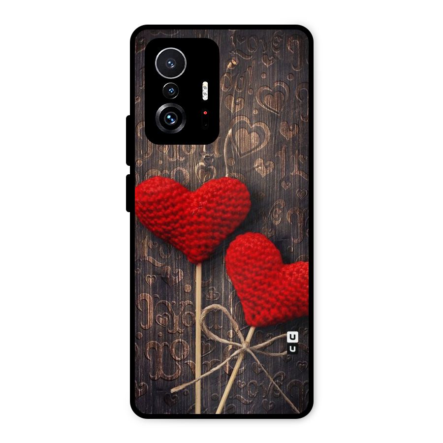 Thread Art Wooden Print Metal Back Case for Xiaomi 11T Pro