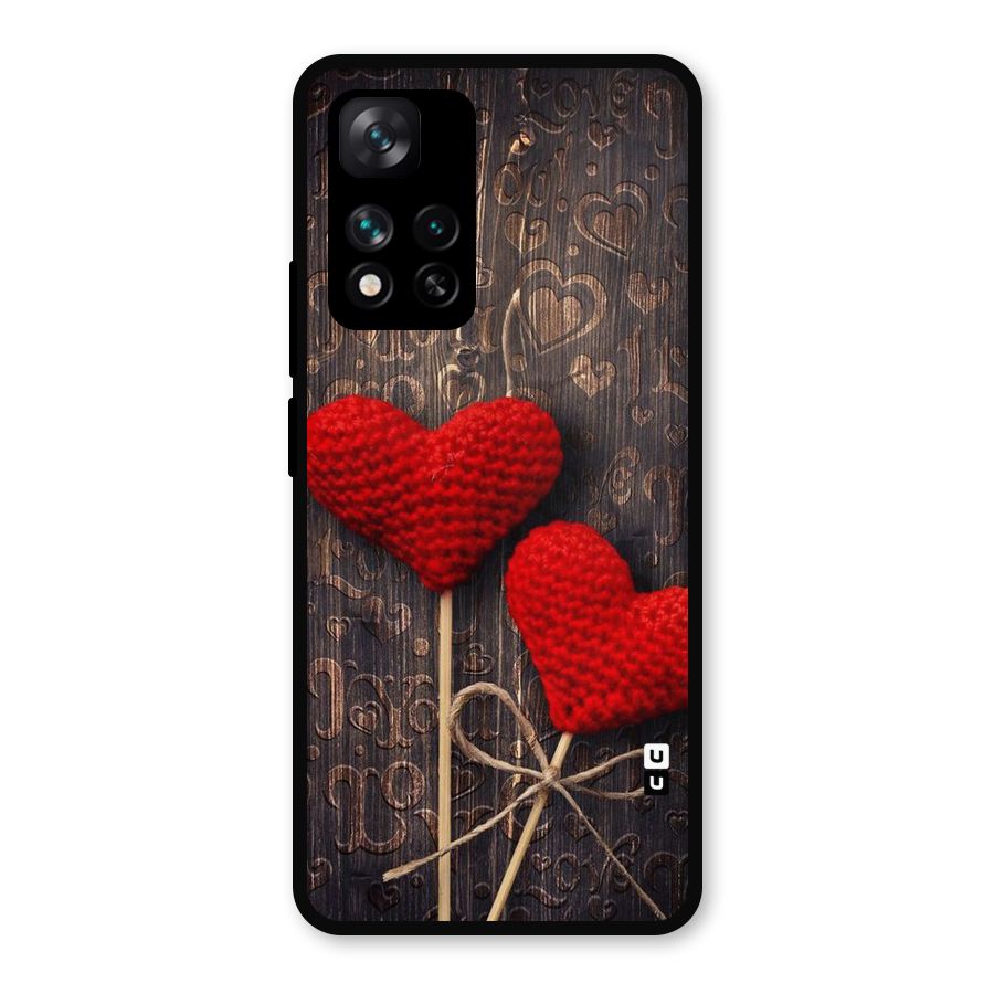 Thread Art Wooden Print Metal Back Case for Xiaomi 11i Hypercharge 5G