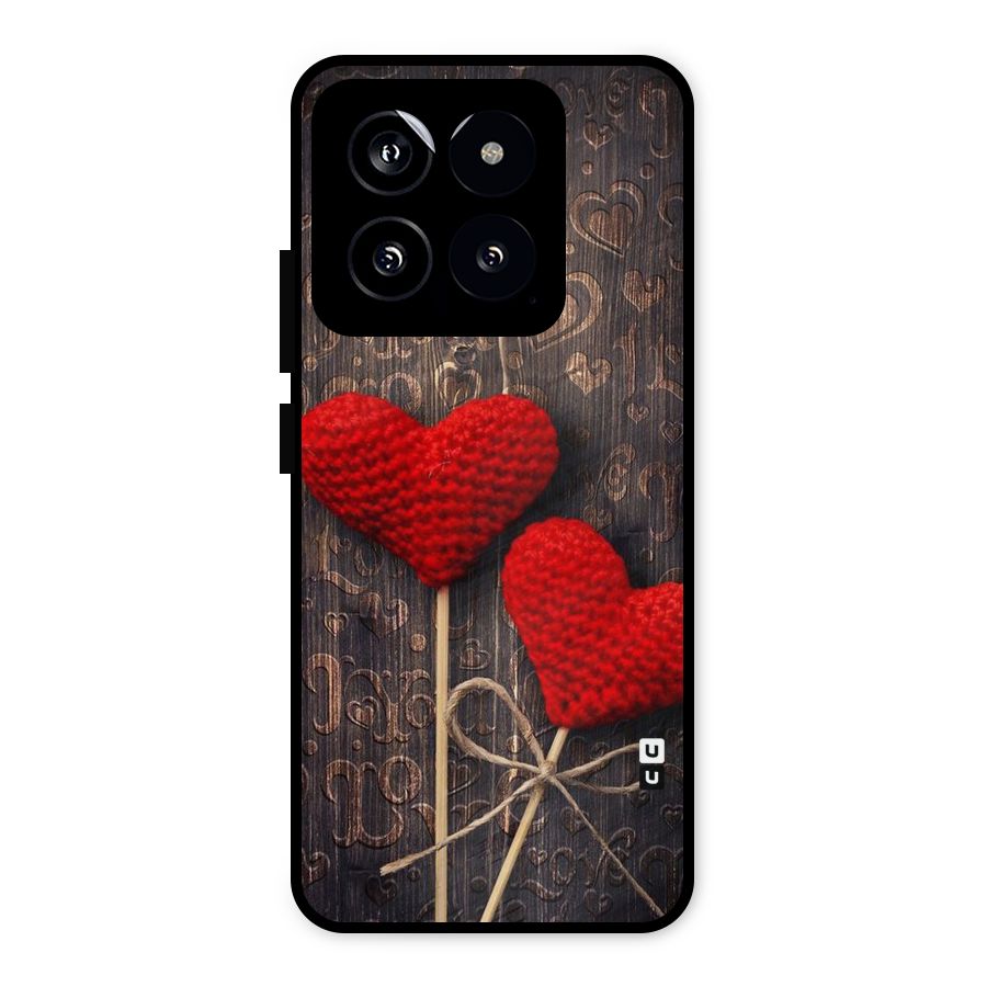 Thread Art Wooden Print Metal Back Case for Xiaomi 14