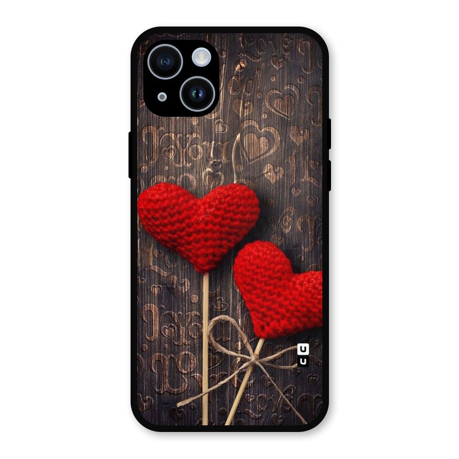 Thread Art Wooden Print Metal Back Case for iPhone 14