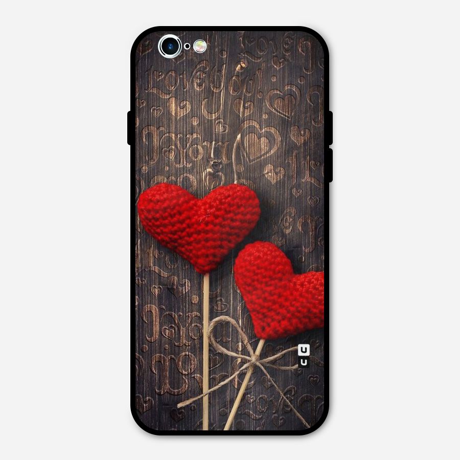 Thread Art Wooden Print Metal Back Case for iPhone 6 6s