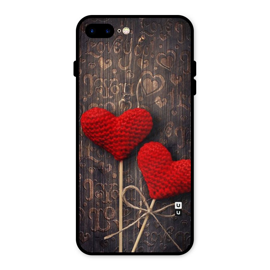 Thread Art Wooden Print Metal Back Case for iPhone 8 Plus