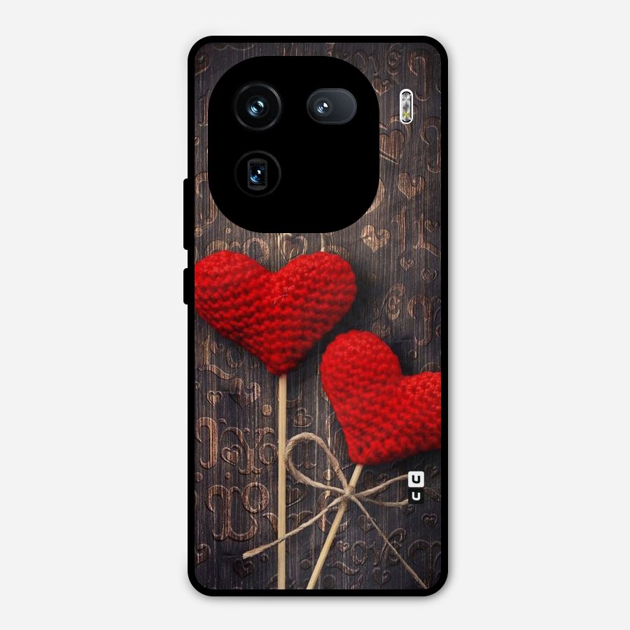 Thread Art Wooden Print Metal Back Case for iQOO 12