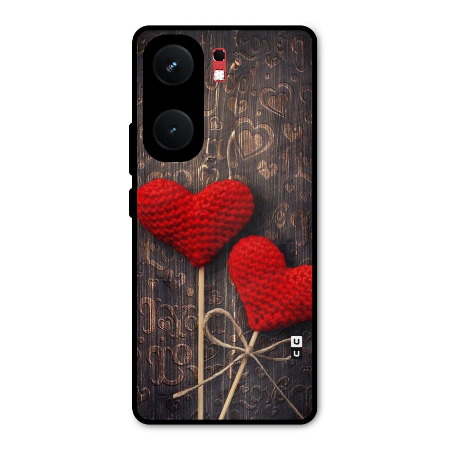 Thread Art Wooden Print Metal Back Case for iQOO Neo 9 Pro