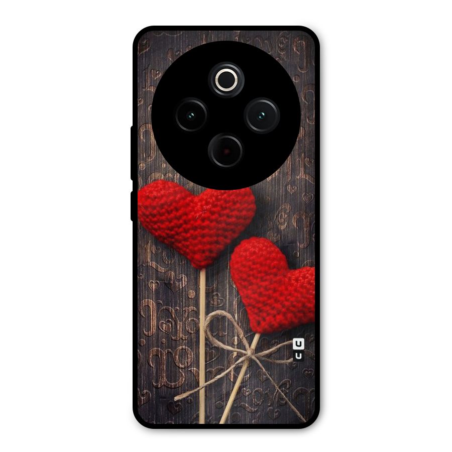 Thread Art Wooden Print Metal Back Case for iQOO Z10