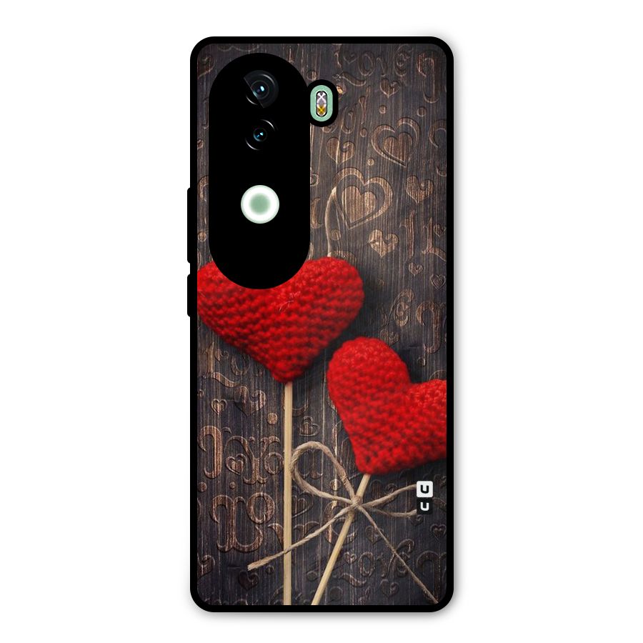 Thread Art Wooden Print Metal Back Case for iQOO Z9s