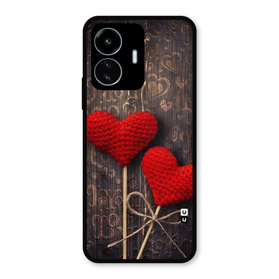 Thread Art Wooden Print Metal Back Case for vivo iQOO Z6 Lite 5G