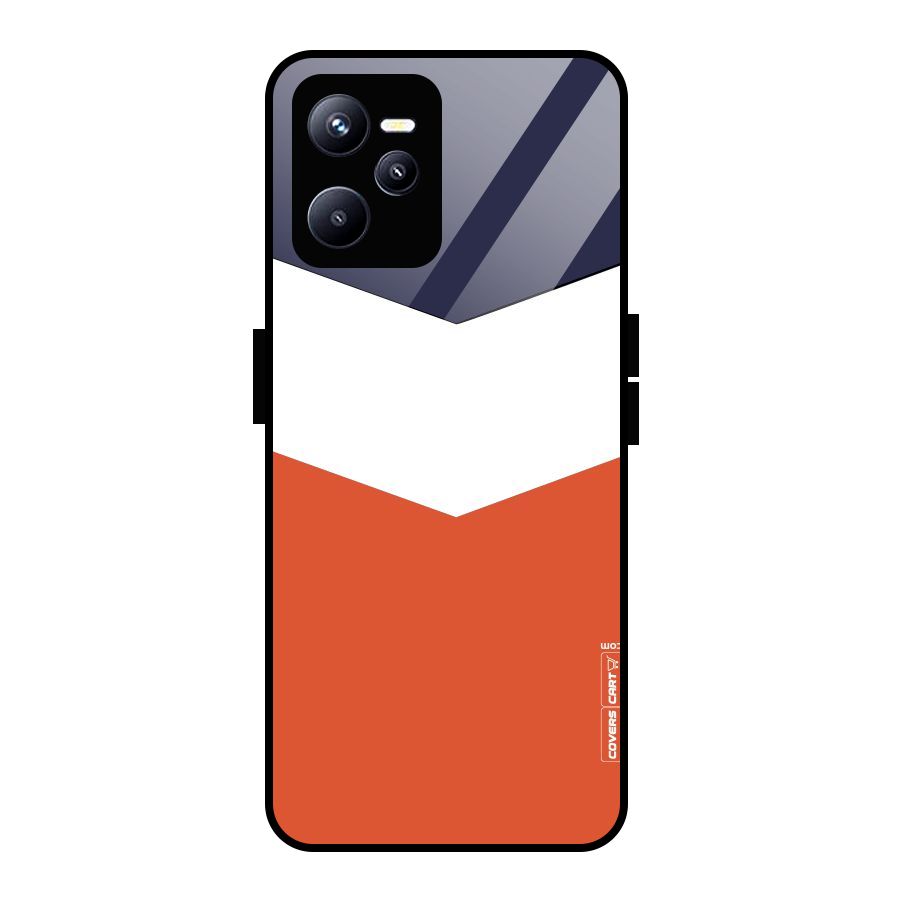 Three Colour Pattern Glass Back Case for Realme C35