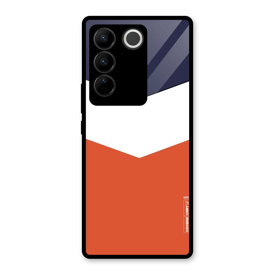 Three Colour Pattern Glass Back Case for Vivo V27 Pro