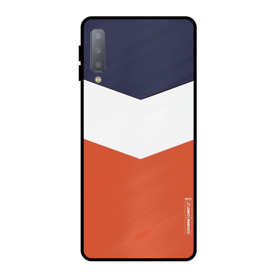 Three Colour Pattern Metal Back Case for Galaxy A7 (2018)