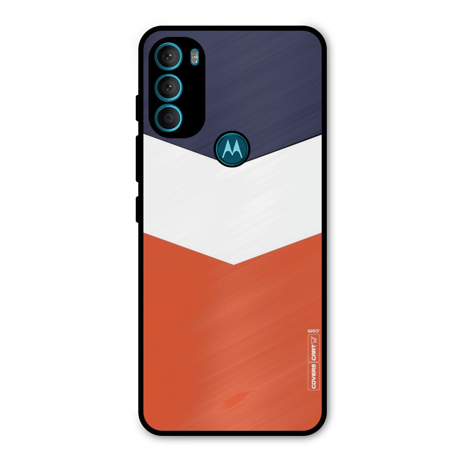 Three Colour Pattern Metal Back Case for Moto G71 5G