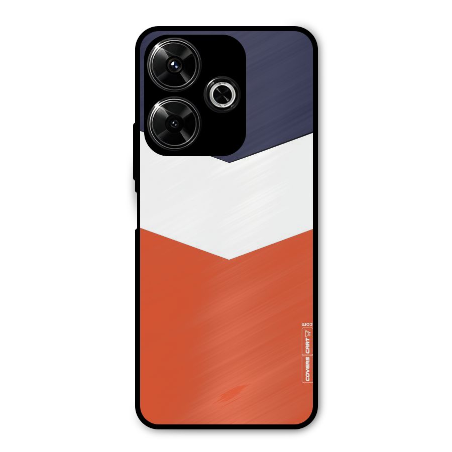 Three Colour Pattern Metal Back Case for Poco M6 Plus