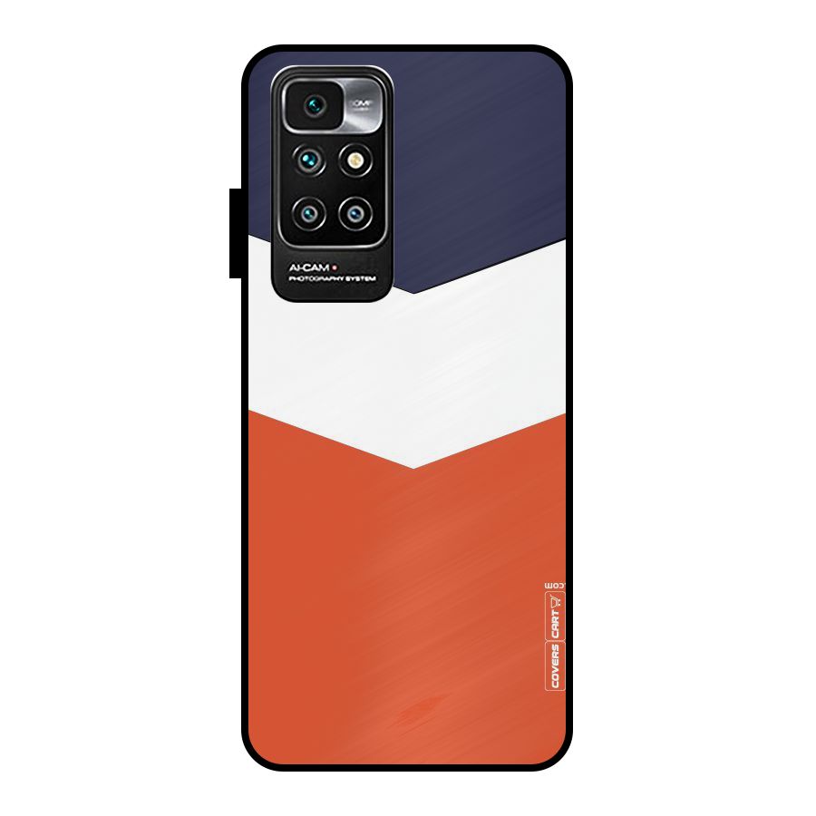 Three Colour Pattern Metal Back Case for Redmi 10 Prime