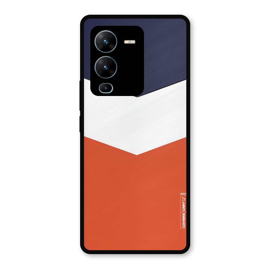 Three Colour Pattern Metal Back Case for Vivo V25 Pro