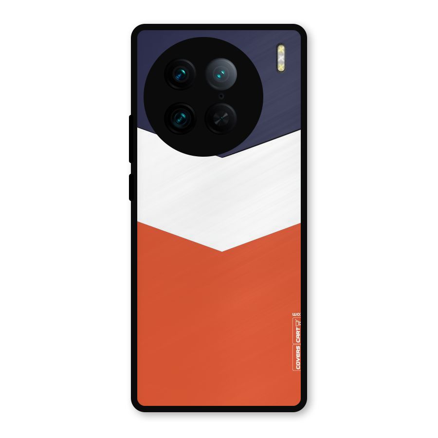 Three Colour Pattern Metal Back Case for Vivo X90 Pro