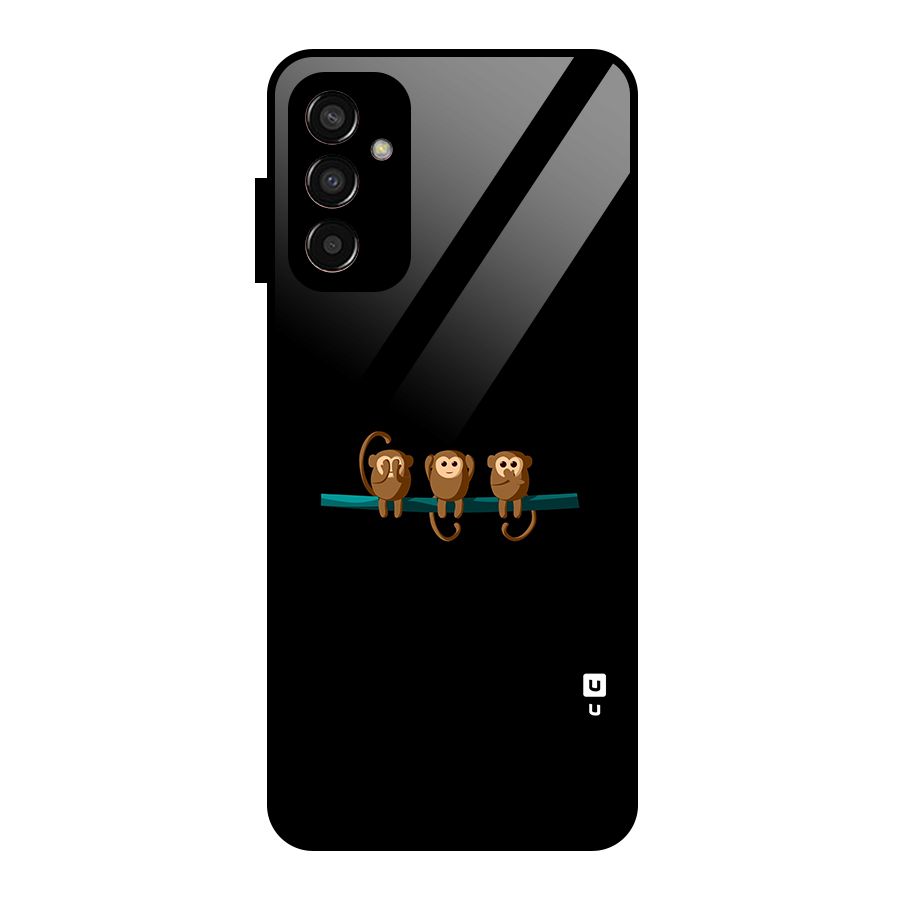 Three Cute Monkeys Glass Back Case for Galaxy F13