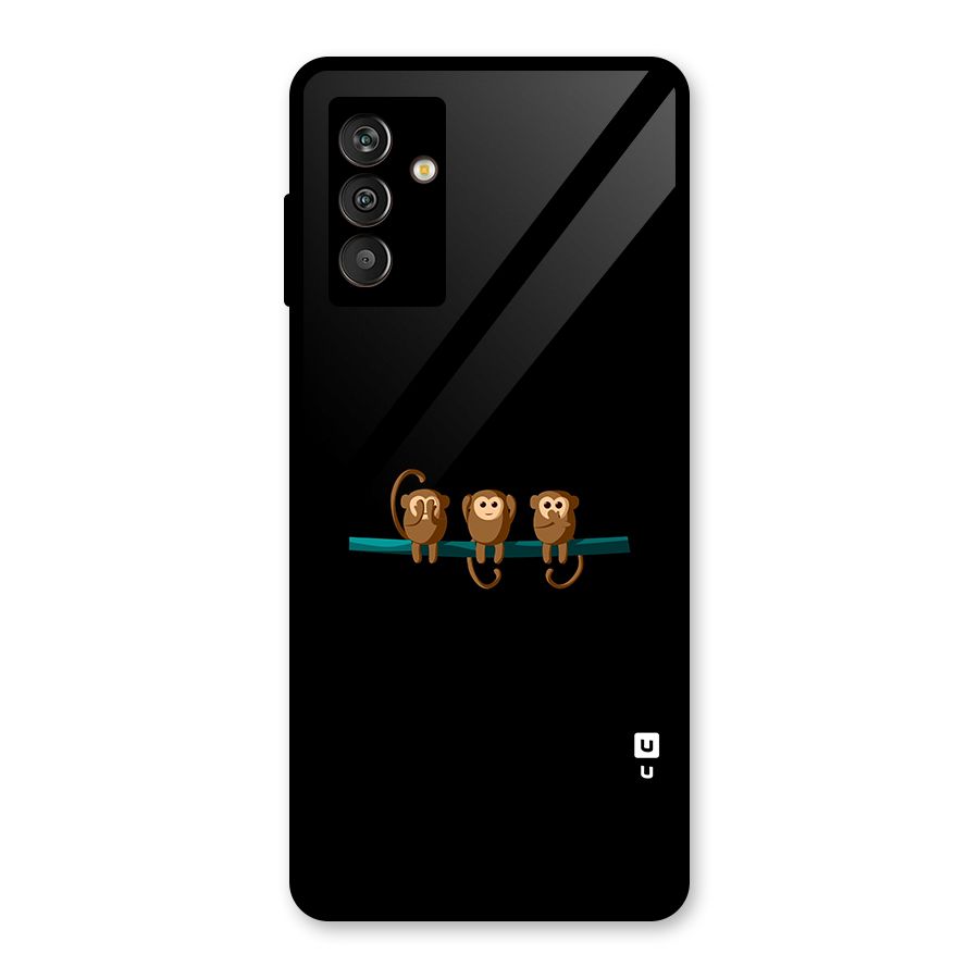 Three Cute Monkeys Glass Back Case for Galaxy M13