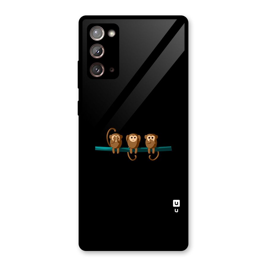 Three Cute Monkeys Glass Back Case for Galaxy Note 20