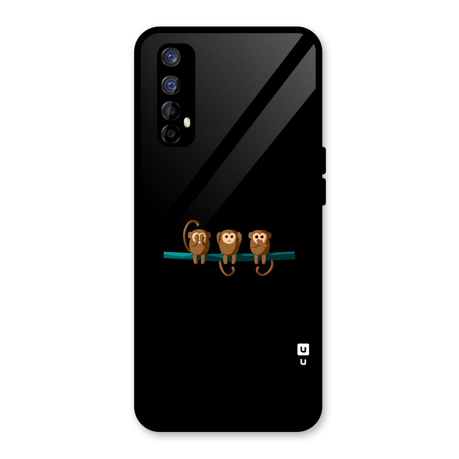 Three Cute Monkeys Glass Back Case for Realme Narzo 20 Pro