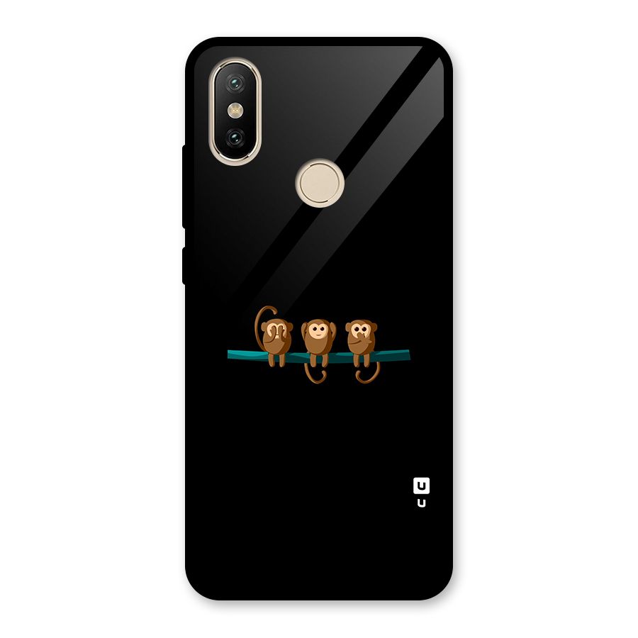 Three Cute Monkeys Glass Back Case for Redmi A2