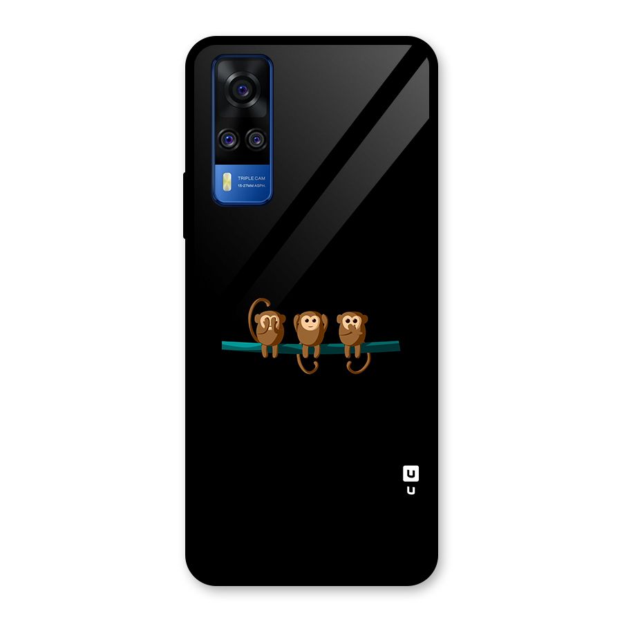 Three Cute Monkeys Glass Back Case for Vivo Y31