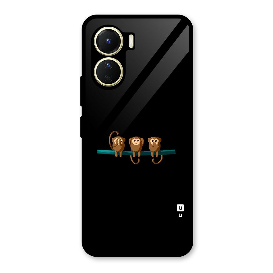 Three Cute Monkeys Glass Back Case for Vivo Y56