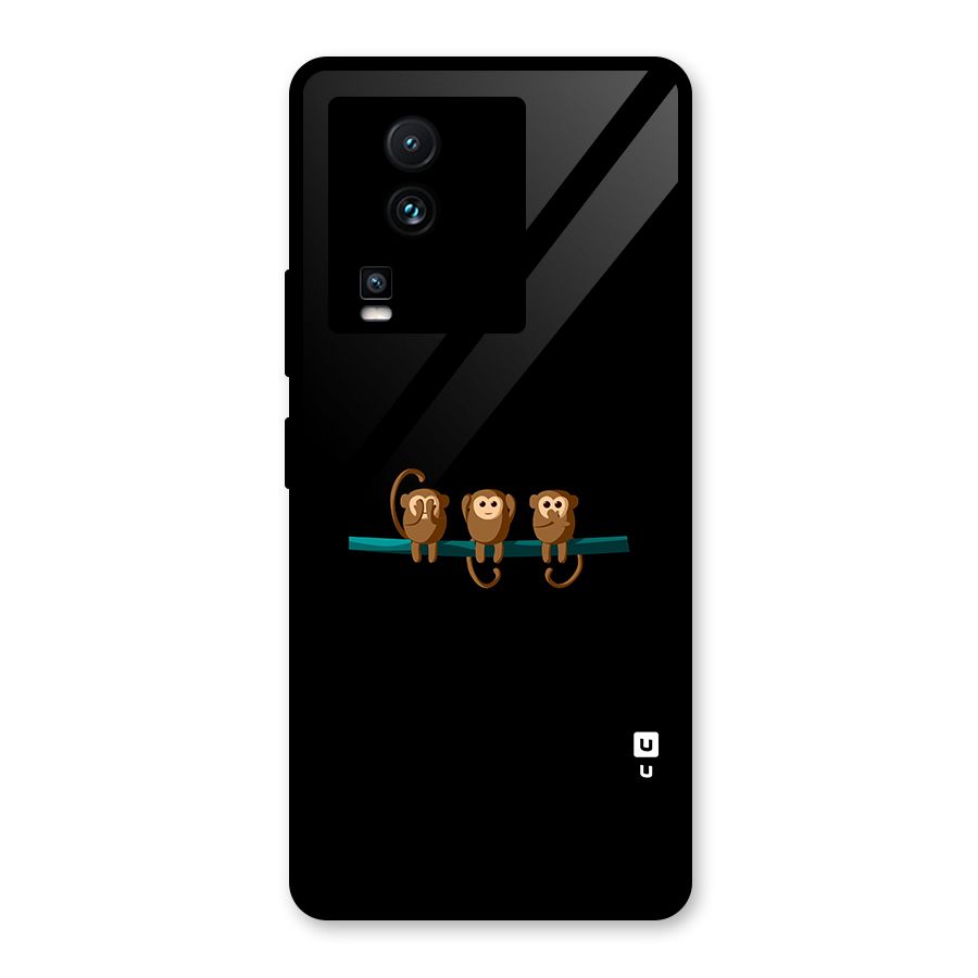 Three Cute Monkeys Glass Back Case for Vivo iQOO Neo 7