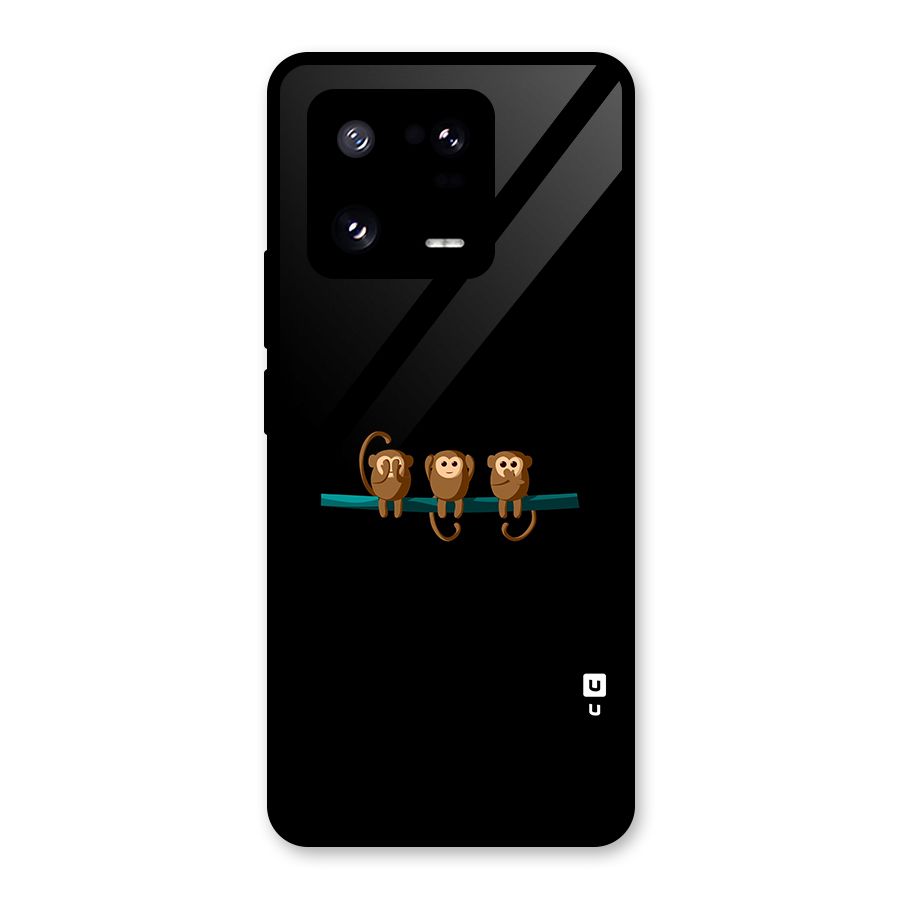 Three Cute Monkeys Glass Back Case for Xiaomi 13 Pro